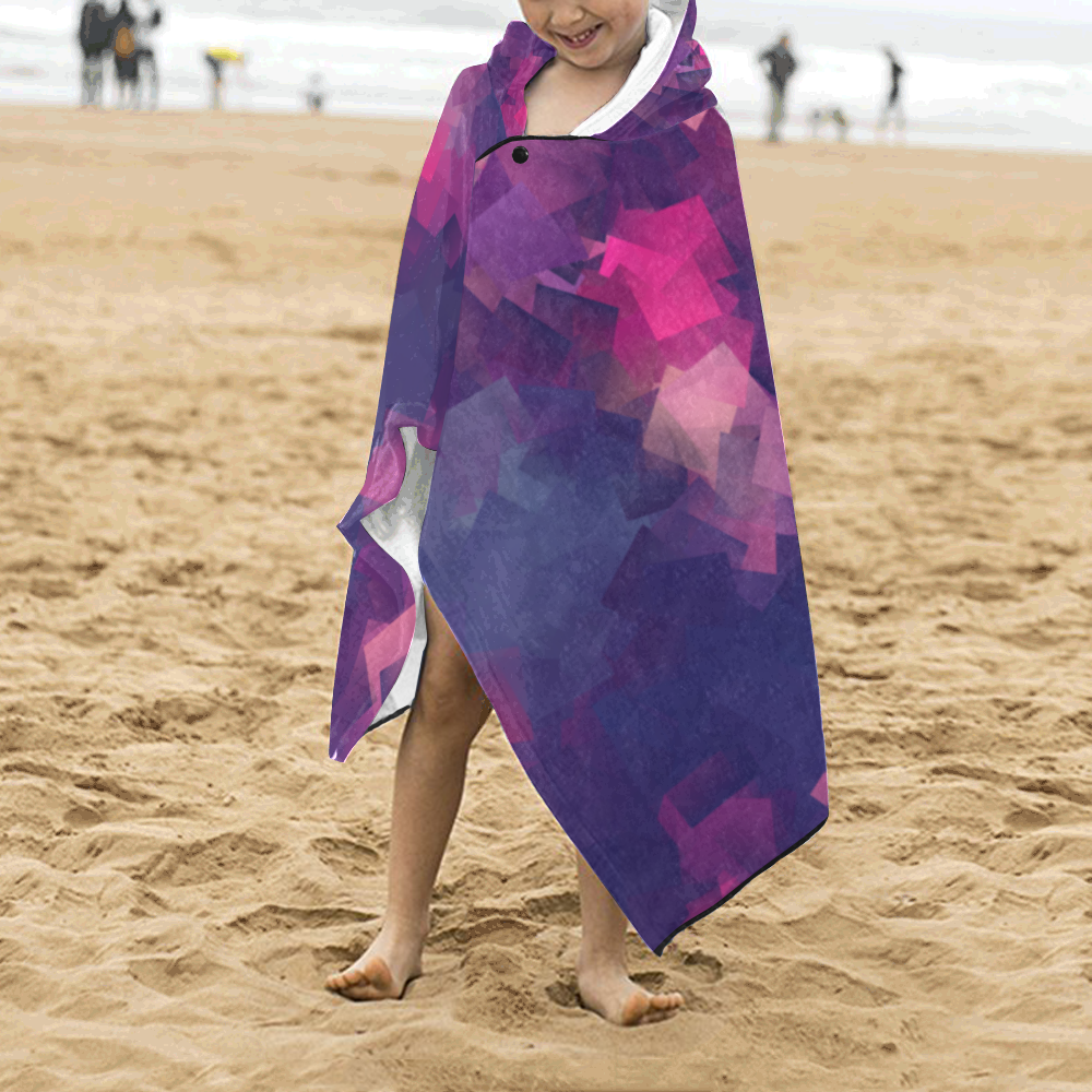 purple pink magenta cubism #modern Kids' Hooded Bath Towels