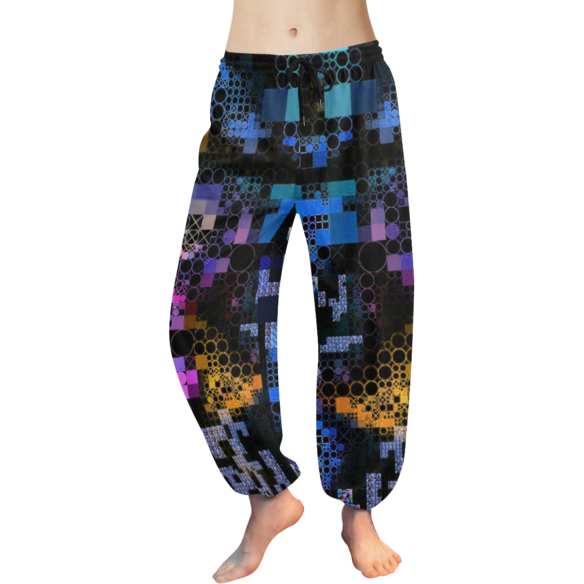 funny mix of shapes 1B by JamColors Women's All Over Print Harem Pants (Model L18)