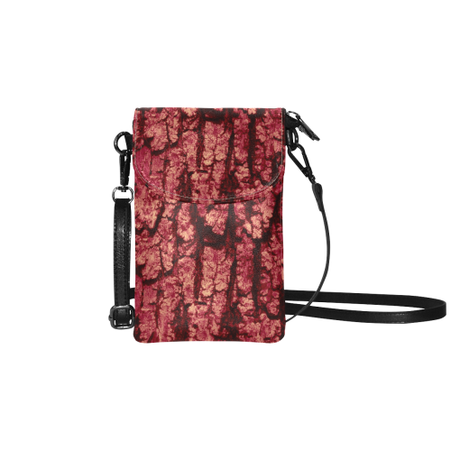 tree bark structure red Small Cell Phone Purse (Model 1711)