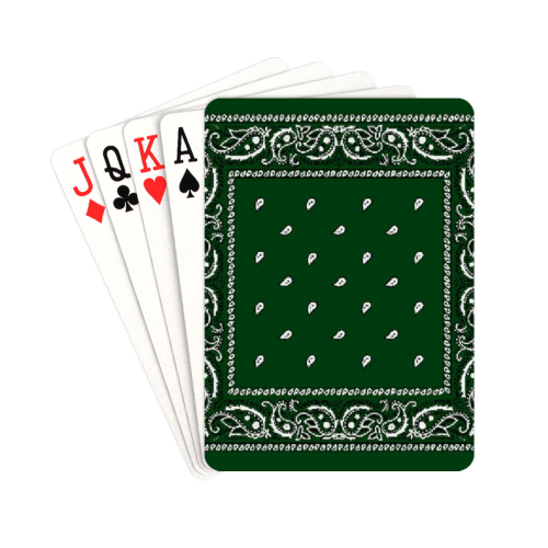 KERCHIEF PATTERN GREEN Playing Cards 2.5"x3.5"