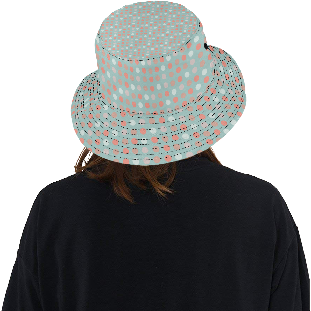 peach pink eggs on green All Over Print Bucket Hat