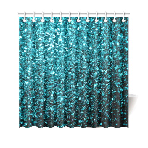 Beautiful Aqua blue glitter sparkles Shower Curtain 69"x70"