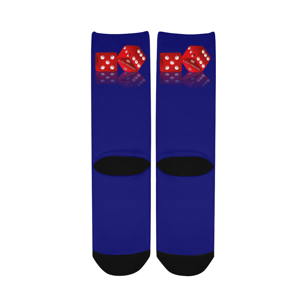 Las Vegas Craps Dice Blue Custom Socks for Women