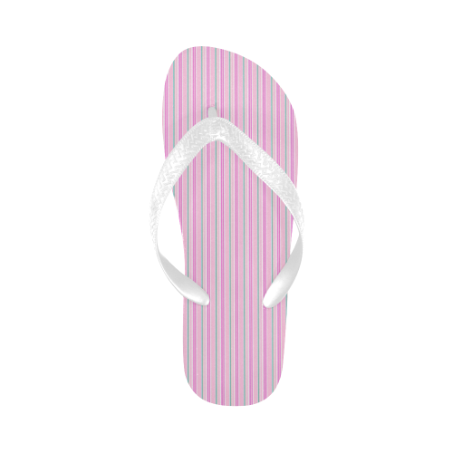 Pink Stripes Vertical Flip Flops for Men/Women (Model 040)