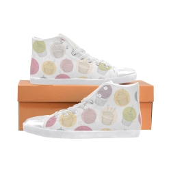 Colorful Cupcakes High Top Canvas Kid's Shoes (Model 002)
