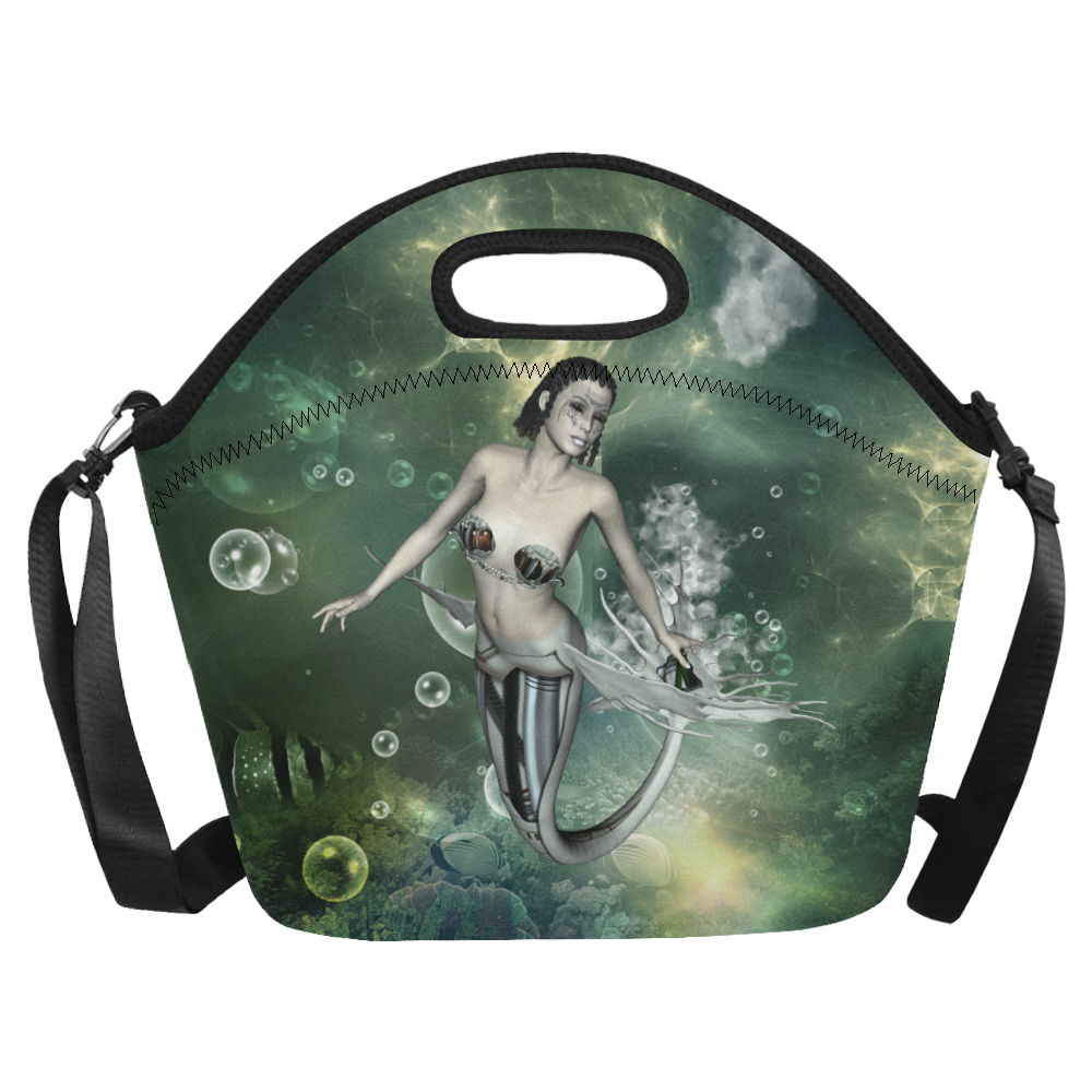 Awesome mermaid in the deep ocean Neoprene Lunch Bag/Large (Model 1669)