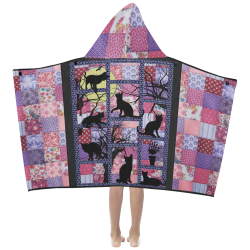 Cats in the Night Kids' Hooded Bath Towels