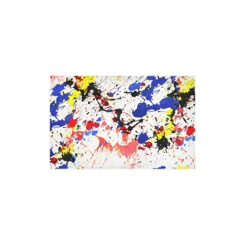 Blue and Red Paint Splatter Area Rug 2'7"x 1'8‘’