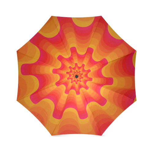 Orange red spiral Foldable Umbrella (Model U01)