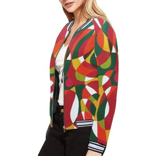 Vita All Over Print Bomber Jacket for Women (Model H21)