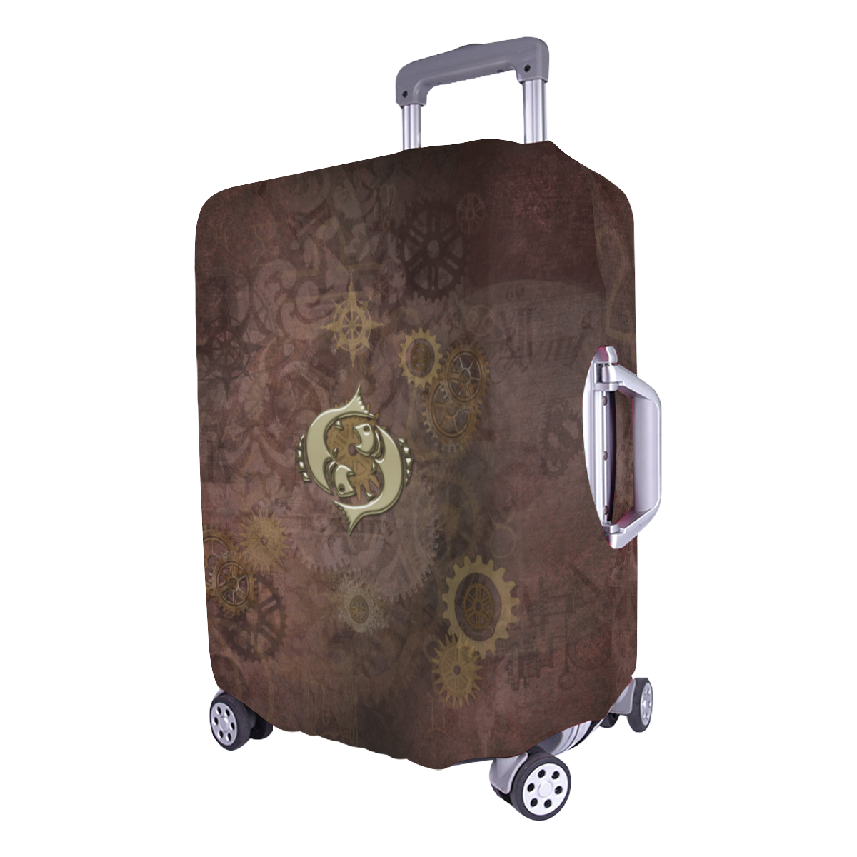 Steampunk Zodiac Fish Luggage Cover/Large 26"-28"