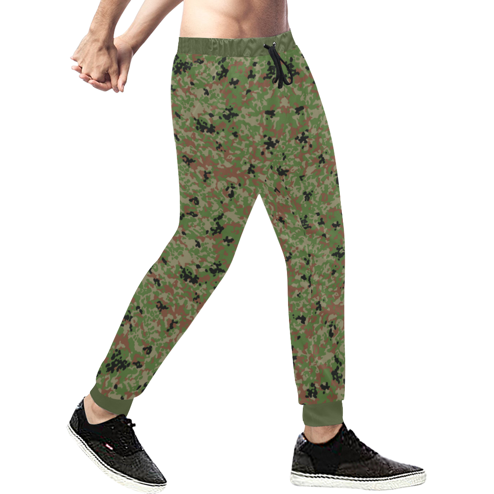 Japanese 1991 jietai camouflage green belt Men's All Over Print Sweatpants (Model L11)
