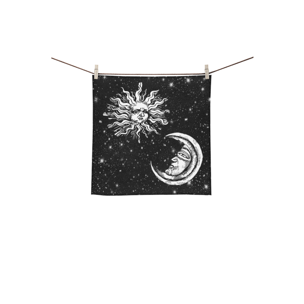 Mystic  Moon and Sun Square Towel 13“x13”