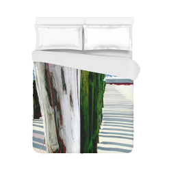 Abstract Beach Fence on the Sand Duvet Cover 86"x70" ( All-over-print)