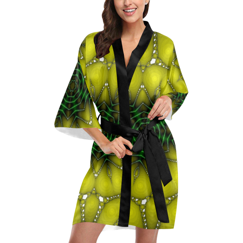 Black Web Kimono Robe