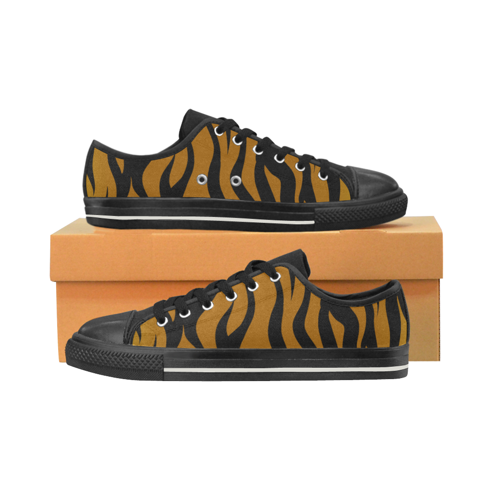leopardo oro Women's Classic Canvas Shoes (Model 018)