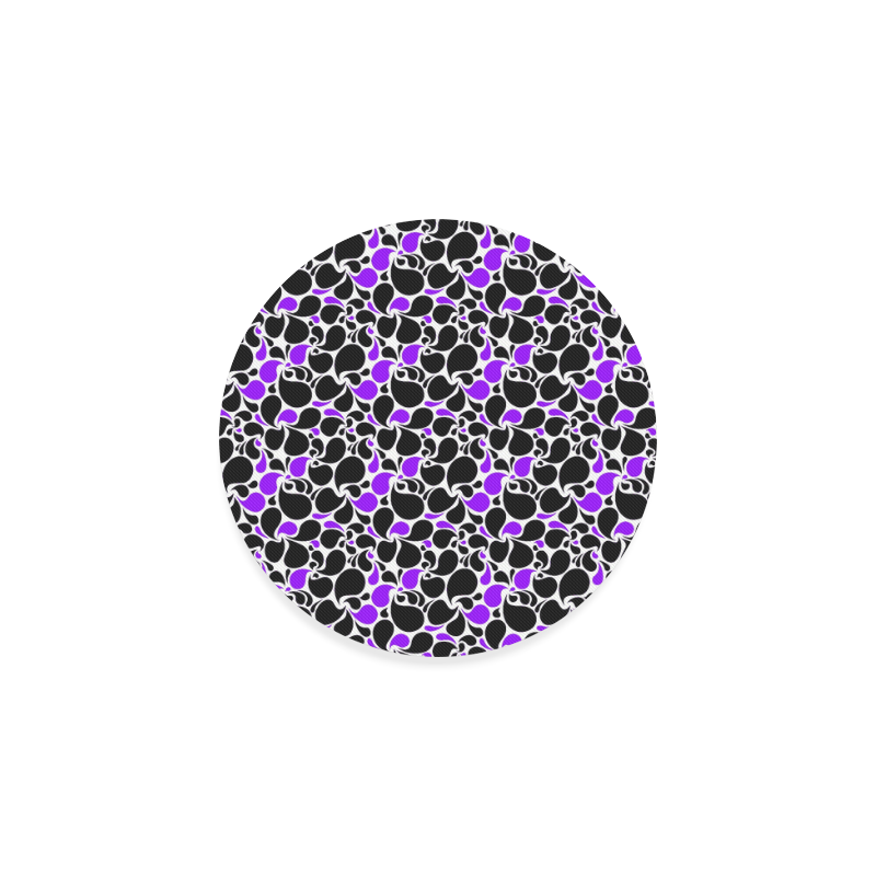 purple black paisley Round Coaster