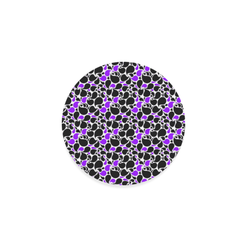 purple black paisley Round Coaster