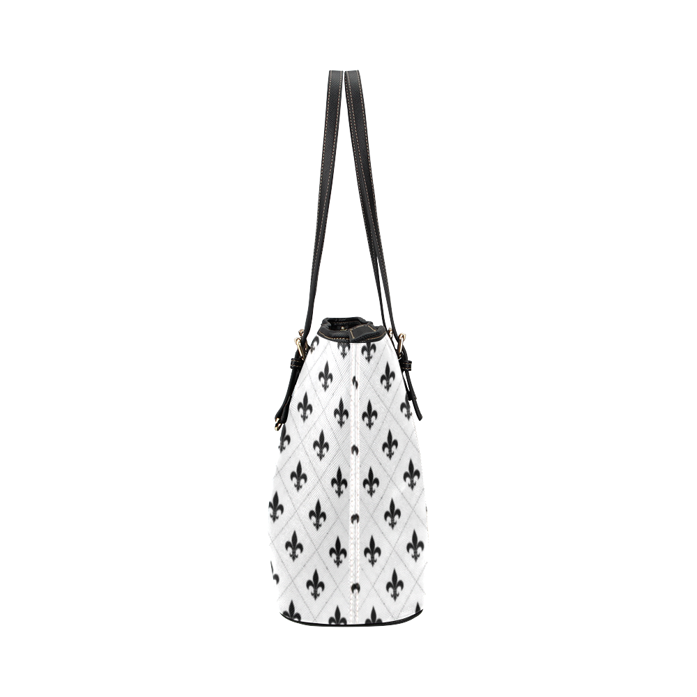 white saints Leather Tote Bag/Small (Model 1651)