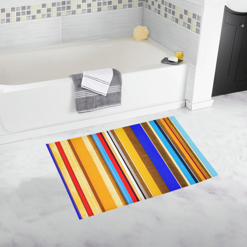 Colorful abstract pattern stripe art Bath Rug 20''x 32''
