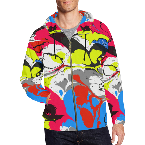 Colorful distorted shapes2 All Over Print Full Zip Hoodie for Men (Model H14)