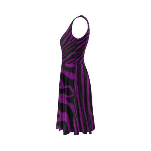 Ripped SpaceTime Stripes - Purple Sleeveless Ice Skater Dress (D19)