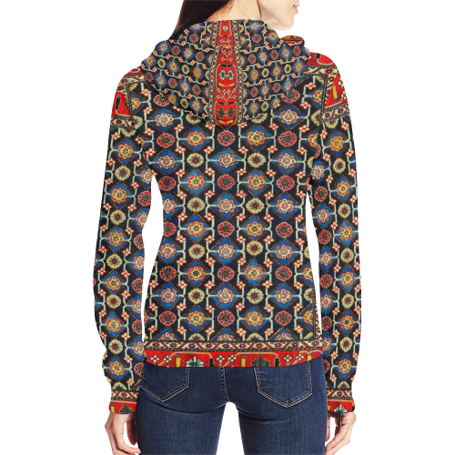 Azerbaijan Pattern 4 All Over Print Full Zip Hoodie for Women (Model H14)