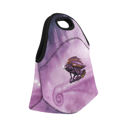 Wonderful violet dragon Neoprene Lunch Bag/Small (Model 1669)