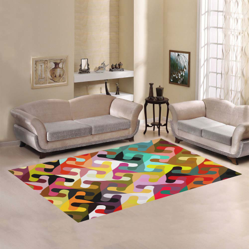 Colorful shapes Area Rug7'x5'