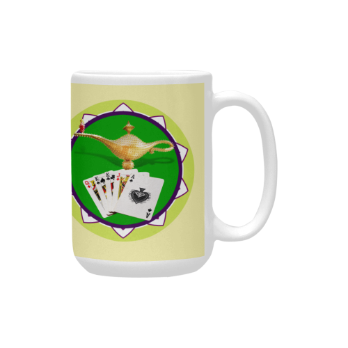 LasVegasIcons Poker Chip - Magic Lamp on Yellow Custom Ceramic Mug (15OZ)