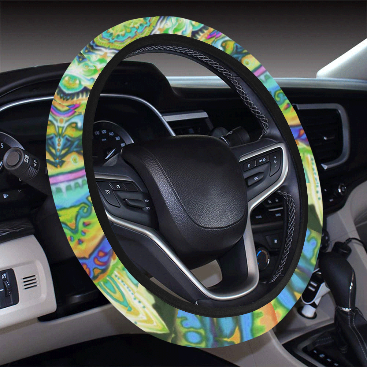 mandala tendre9 Steering Wheel Cover with Elastic Edge
