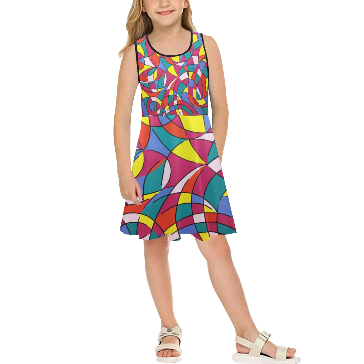 Sally Girls' Sleeveless Sundress (Model D56)