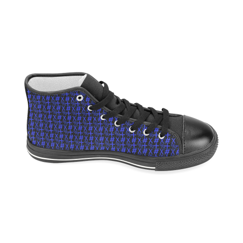 NUMBERS Collection Symbols Blue/Black Men’s Classic High Top Canvas Shoes (Model 017)