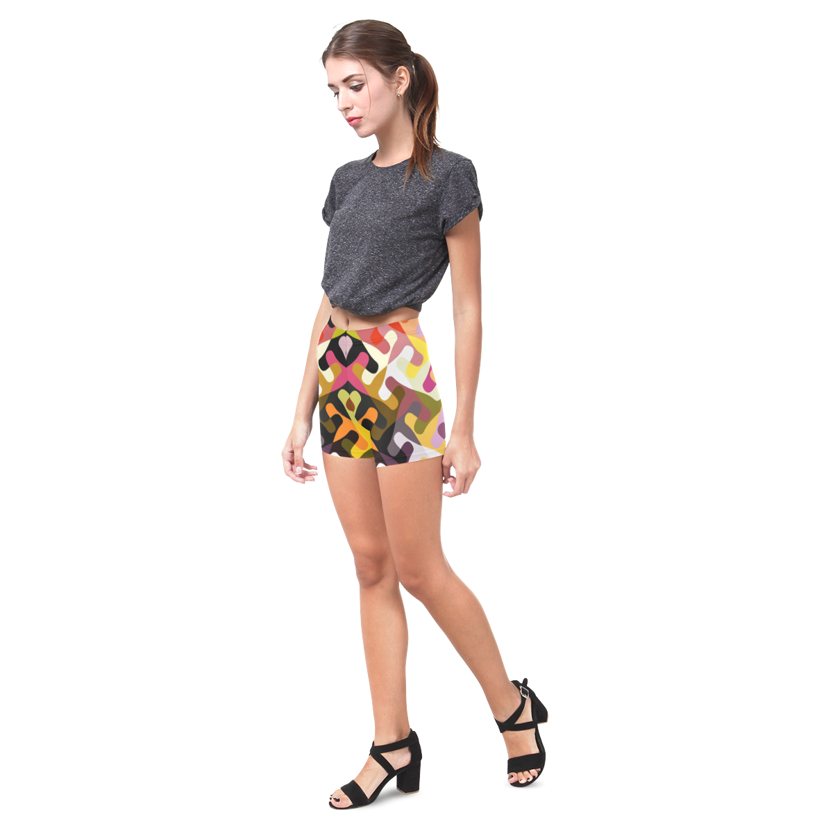 Colorful shapes Briseis Skinny Shorts (Model L04)