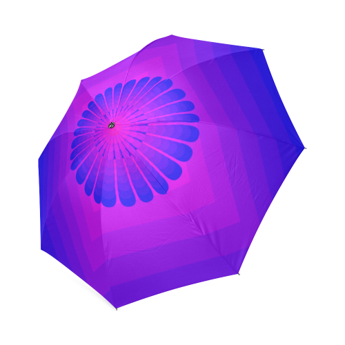 Blue flower on blue pink multiple squares Foldable Umbrella (Model U01)