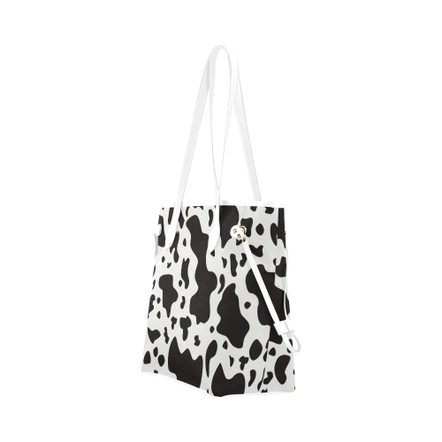 Black and White Pattern Clover Canvas Tote Bag (Model 1661)