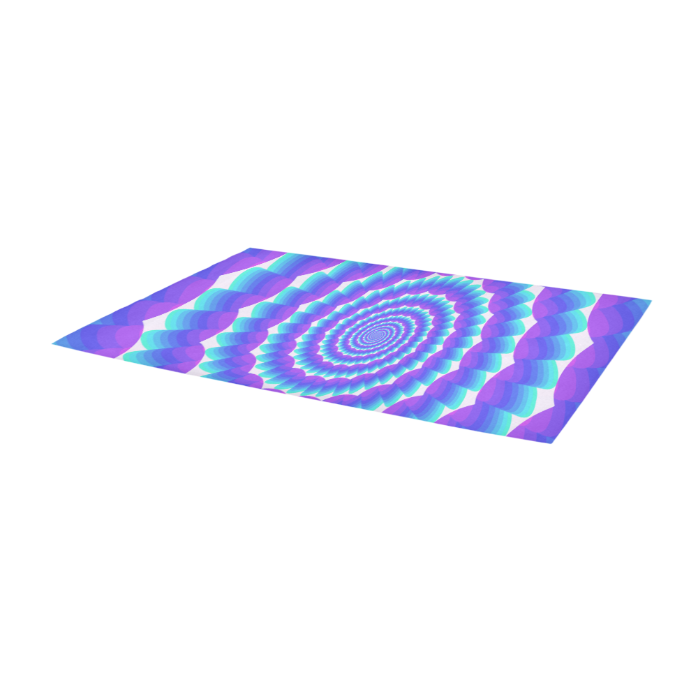 Blue and pink spiral Area Rug 9'6''x3'3''