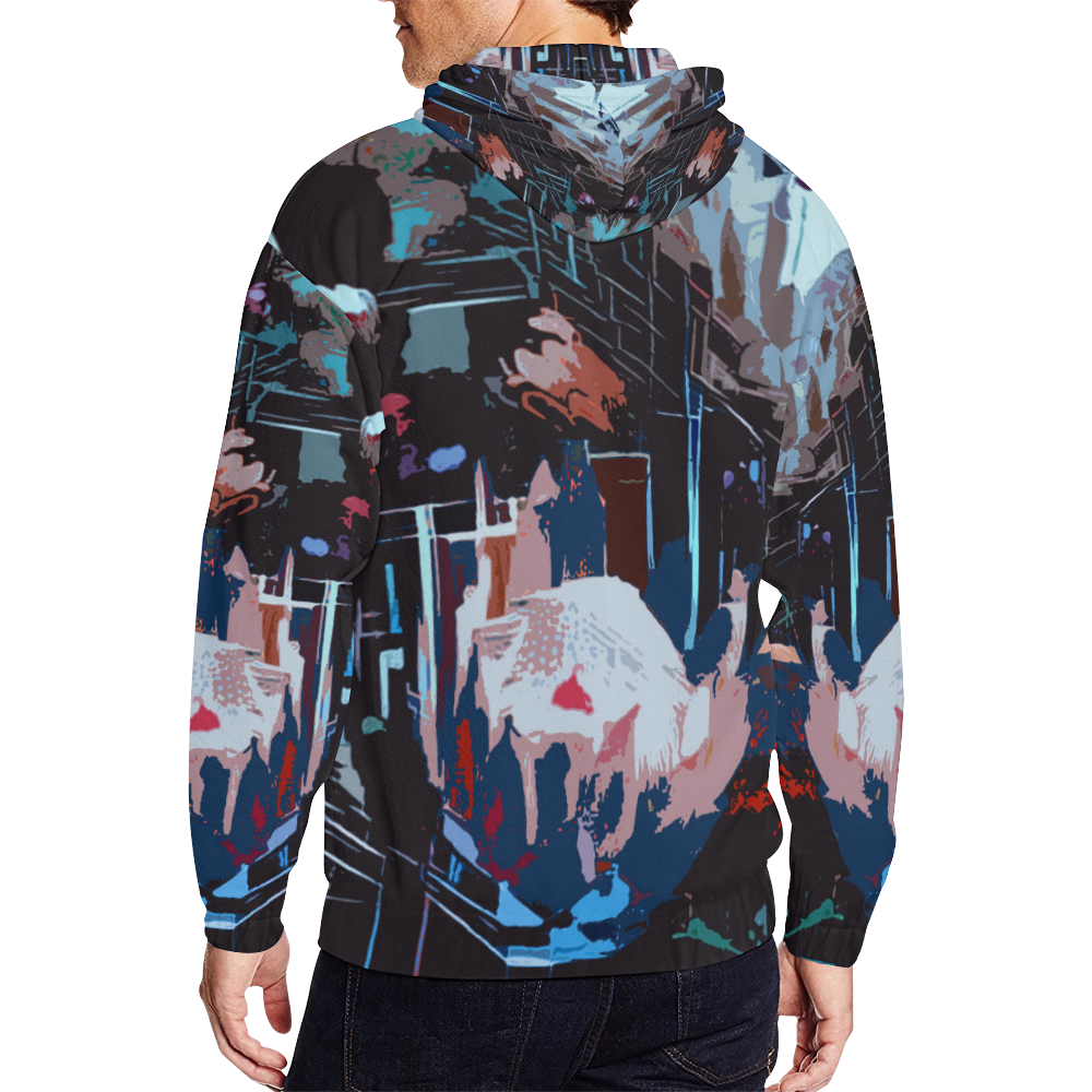 a bunch of protea 41d All Over Print Full Zip Hoodie for Men (Model H14)
