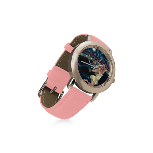 The Bridge Scene from On The List Pink Girl's Watch Women's Rose Gold Leather Strap Watch(Model 201)