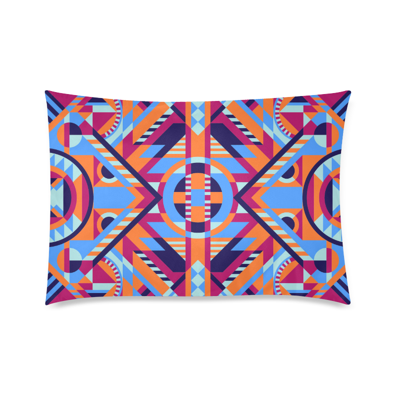 Modern Geometric Pattern Custom Zippered Pillow Case 20"x30"(Twin Sides)