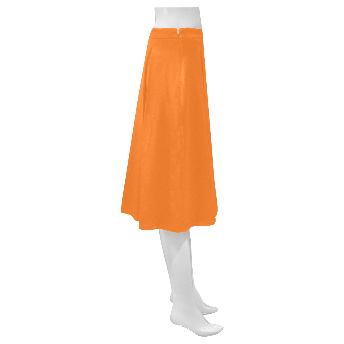 color pumpkin Mnemosyne Women's Crepe Skirt (Model D16)