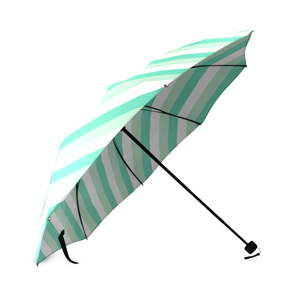 Mint Stripes Foldable Umbrella (Model U01)