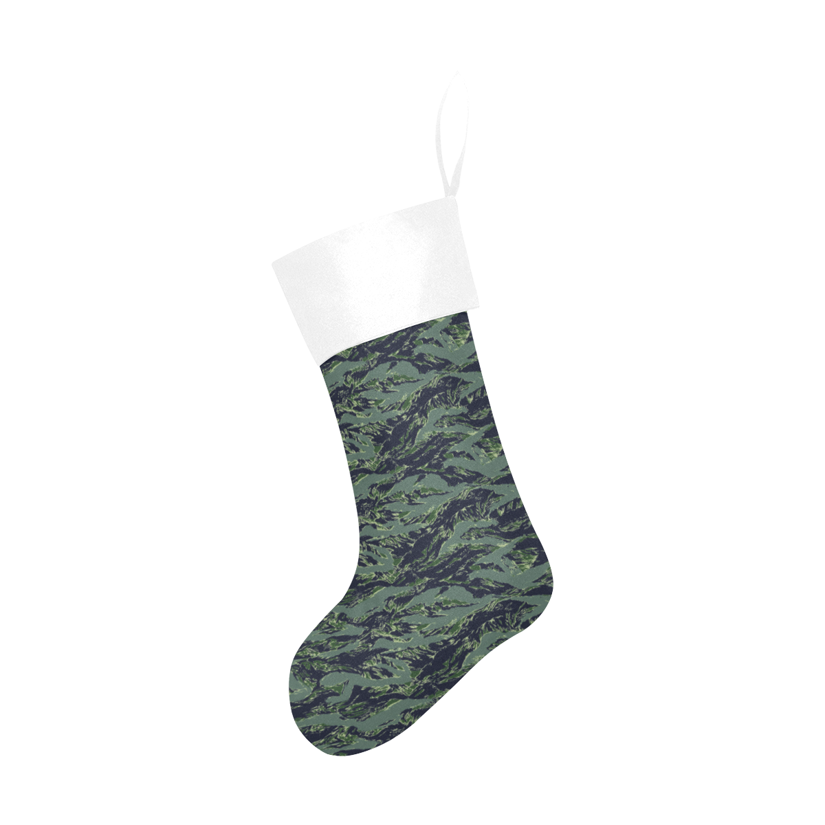 Jungle Tiger Stripe Green Camouflage Christmas Stocking