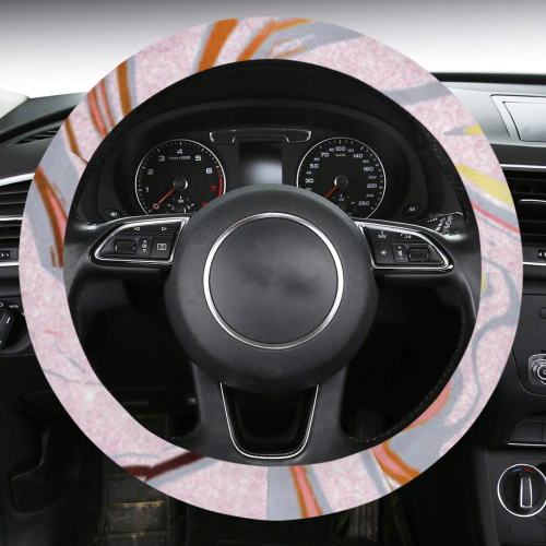 rose gold Glitter gradient marble Steering Wheel Cover with Anti-Slip Insert