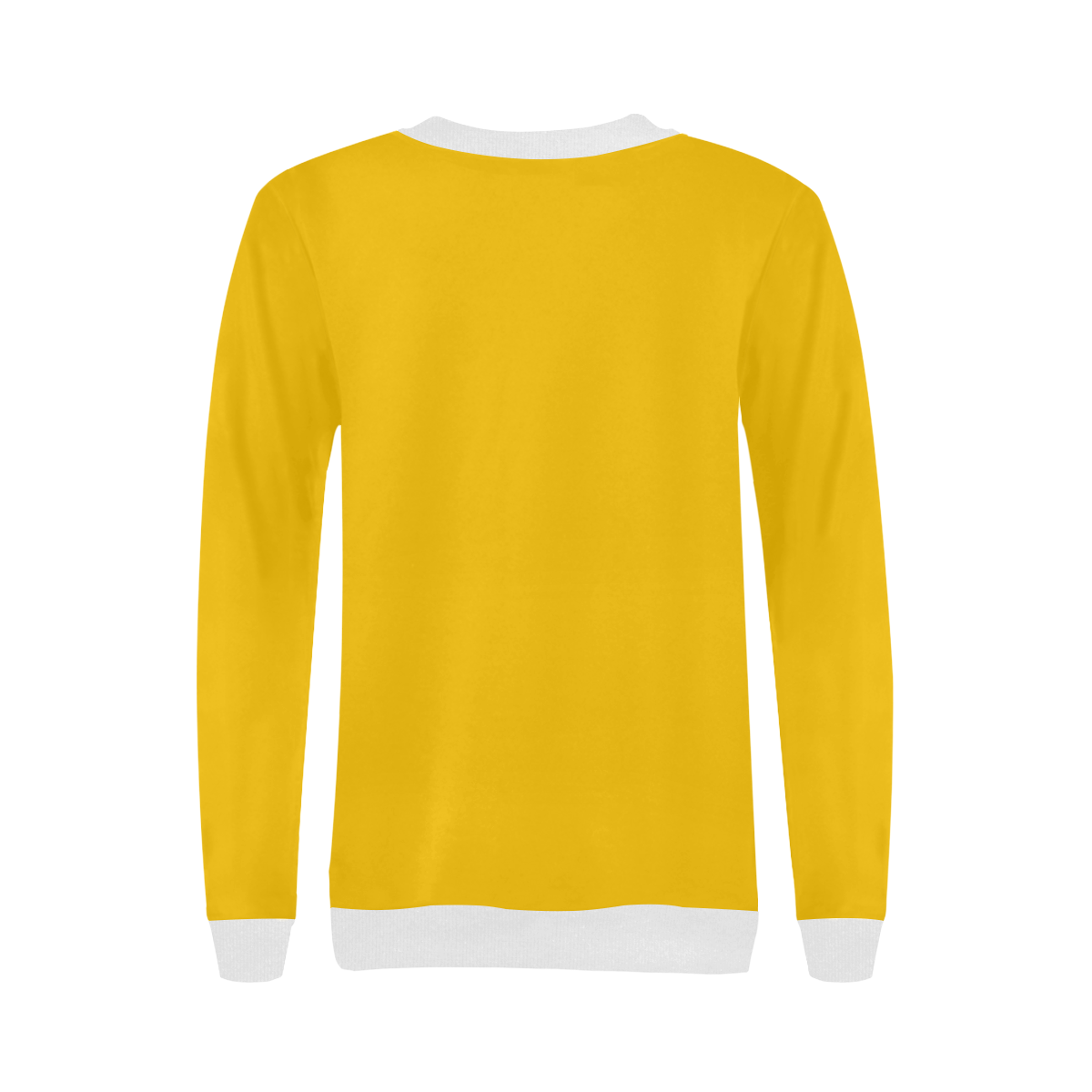 Adorable Yorkie Sugar Skull Yellow/White Women's Rib Cuff Crew Neck Sweatshirt (Model H34)