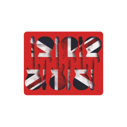 Union Jack British UK Flag Guitars  Red Rectangle Mousepad