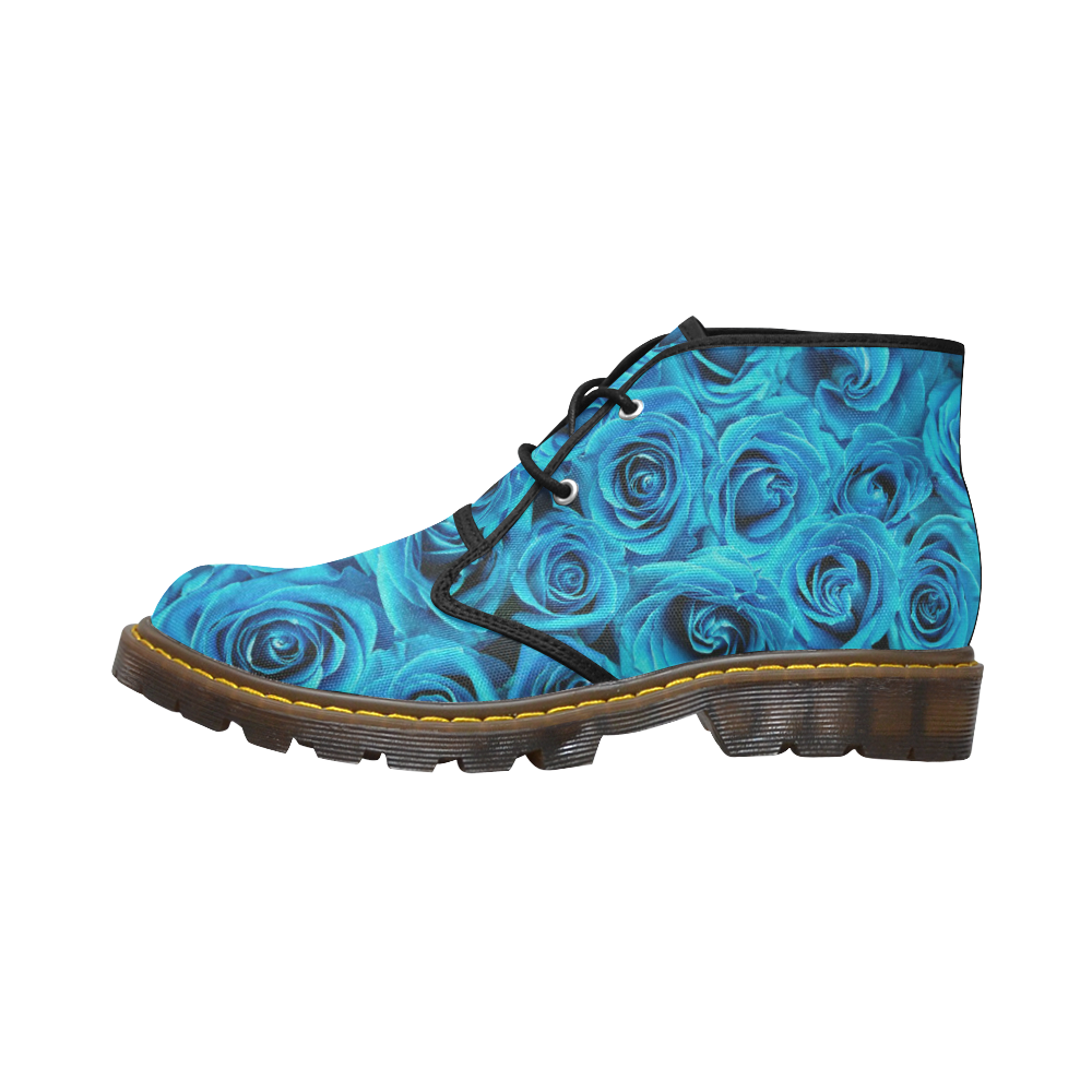 FLORAL DESIGN 15 Women's Canvas Chukka Boots/Large Size (Model 2402-1)