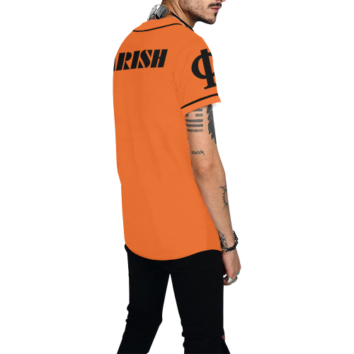 Orange NU All Over Print Baseball Jersey for Men (Model T50)
