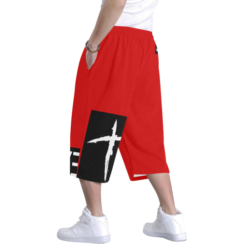 Red Men's All Over Print Baggy Shorts (Model L37)