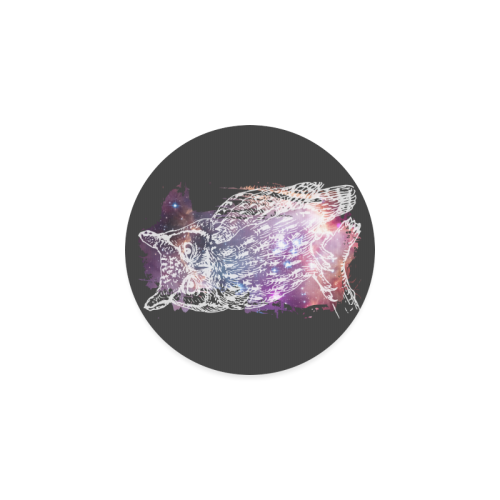 Cosmic Owl - Galaxy - Hipster Round Coaster